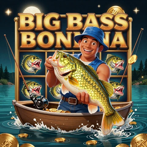 Big Bass Bonanza Slot mit Angler und goldenem Bass