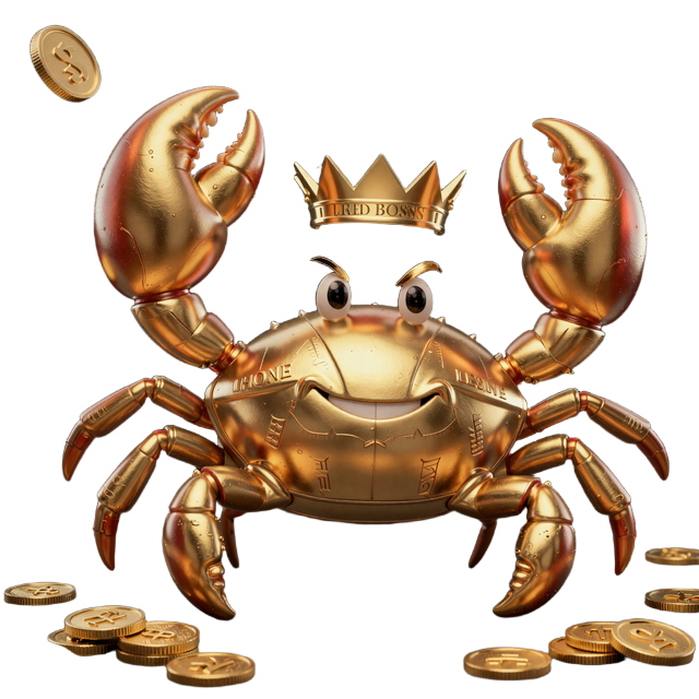 Goldener Bonus Crab von Legiano Casino mit Lorbeerkrone und M&uuml;nzhaufen