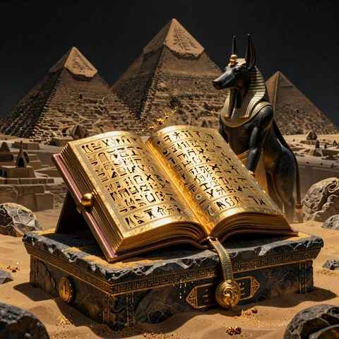 Book of Dead Slot mit &auml;gyptischem Goldbuch und Pyramiden