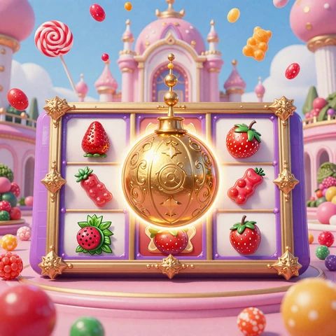 Sweet Bonanza Slot mit bunten S&uuml;&szlig;igkeiten und Multiplikator