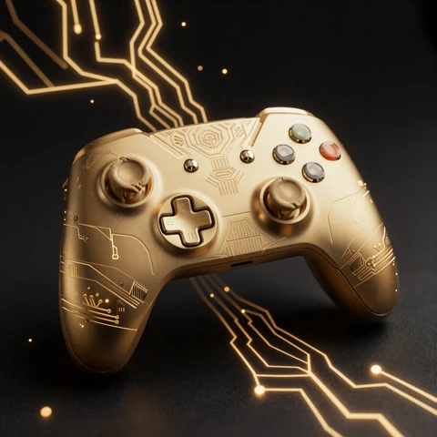 Goldener Esports Controller f&uuml;r CS, Dota und LoL